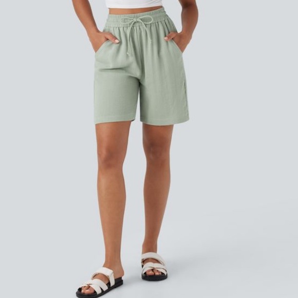 HALARA Pants - New HALARA high waisted draw string casual linen feel shorts